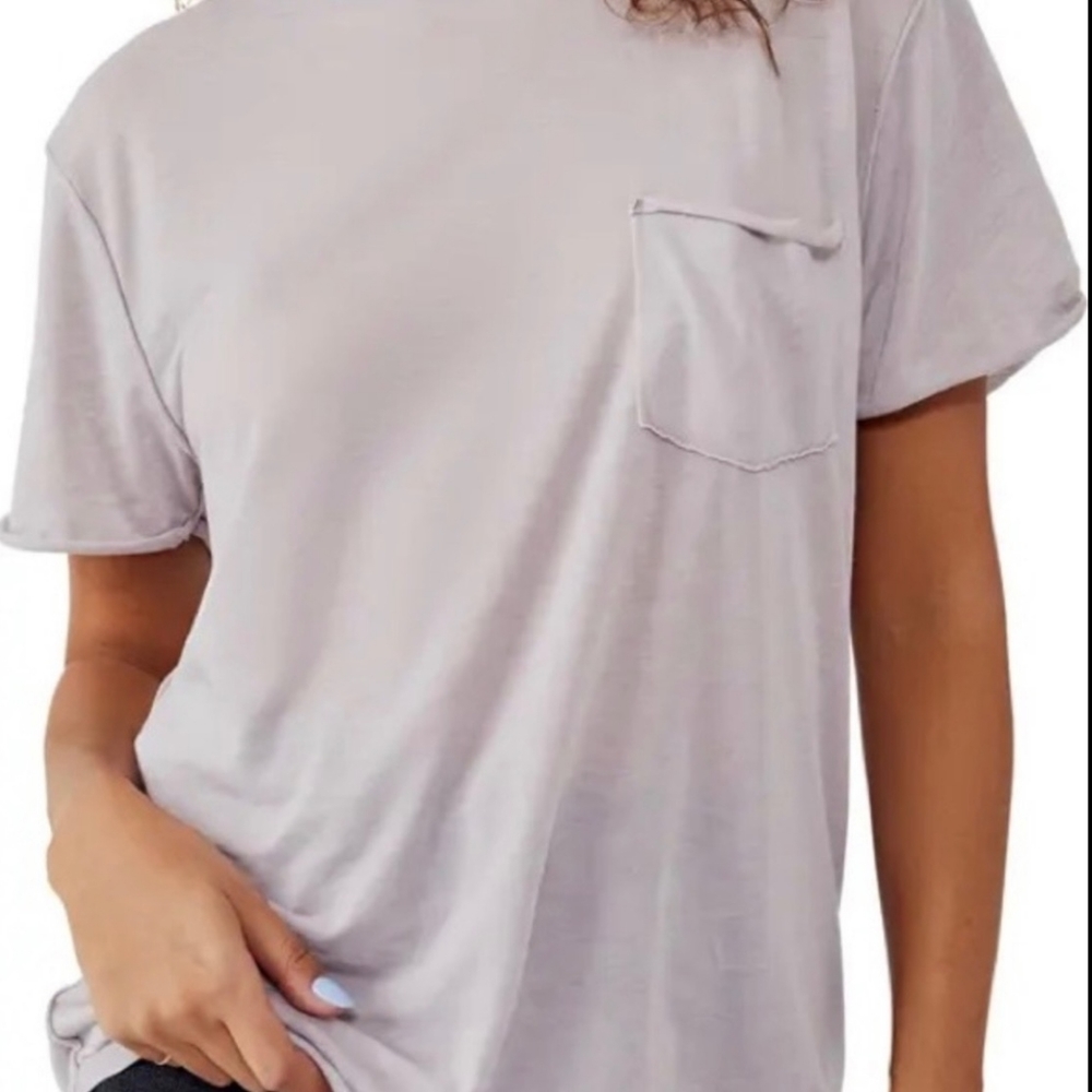Free People Vella Tee Silver Lining